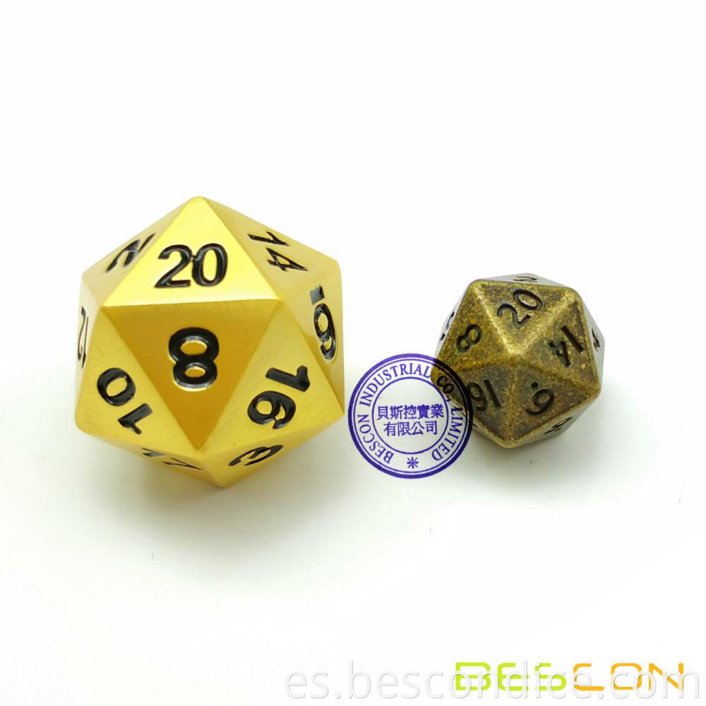 Small Metal Brass Dnd Dice Set 2